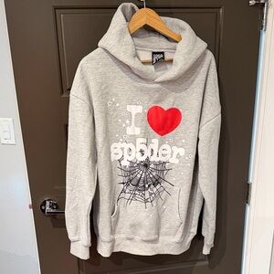 Gray Hoodie with Spider Graphic
